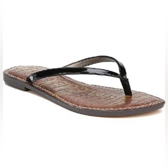 Sam Edelman Black Suede Gracie Thong Sandals - Picture 1 of 15
